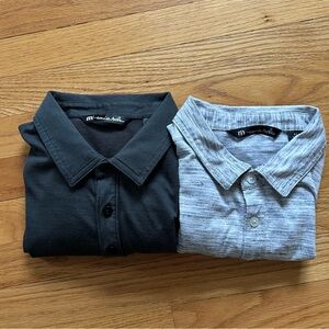 Lot of 2 TRAVIS MATHEW Polo Shirt Golf Grey Mens Medium